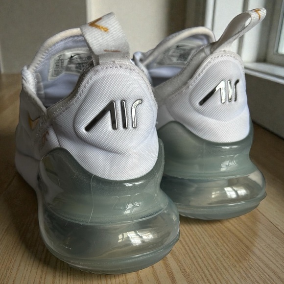 Nike Air Max 270 White Metallic Gold. Women's Size 7 - Picture 4 of 8